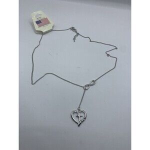 Christian Design Necklace 27  In Length Adjustable Infinity Symbol Heart Cross